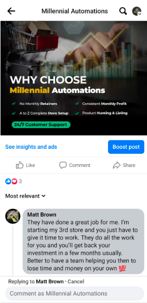 Client sales proof
